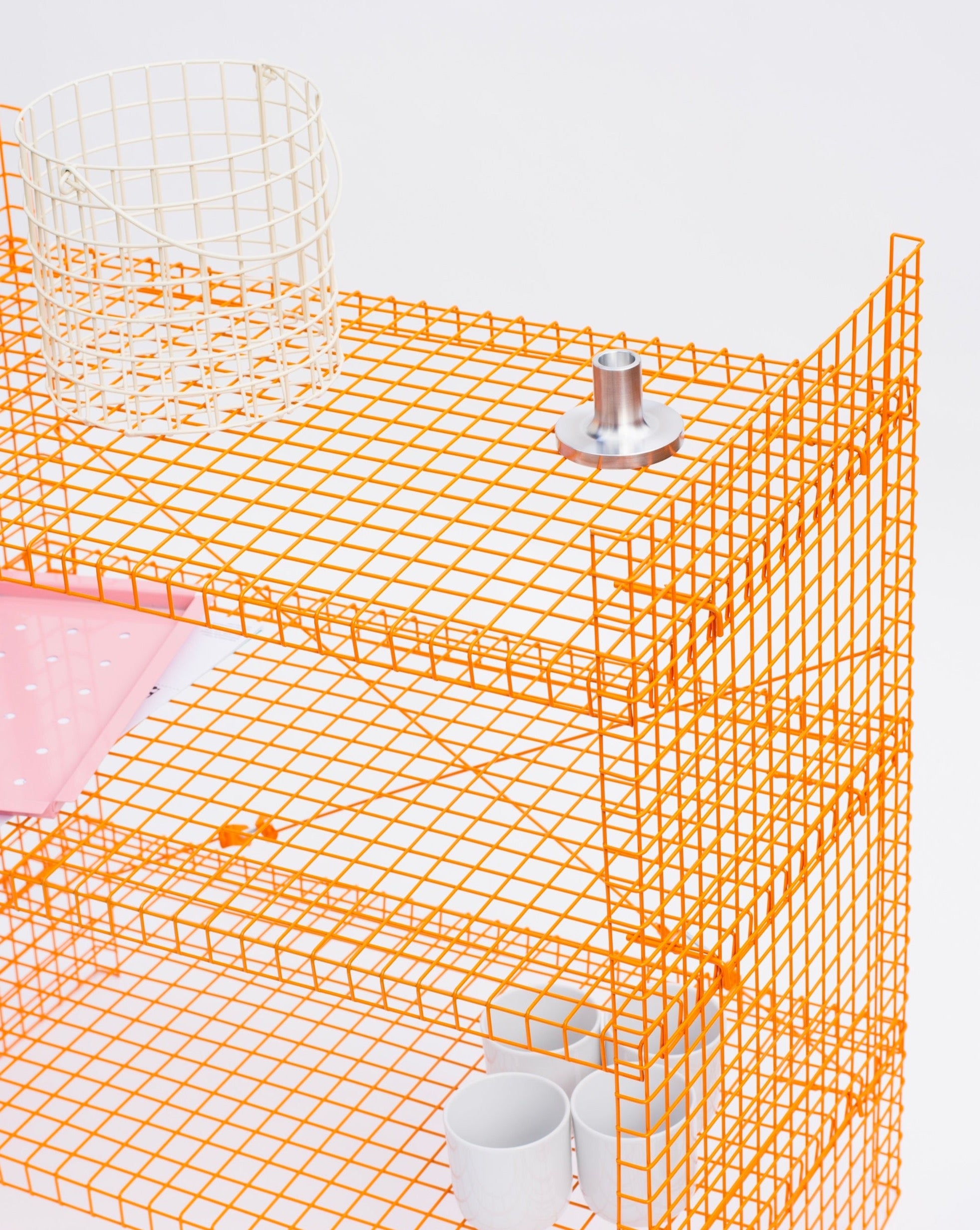 Drátěná police - oranžová