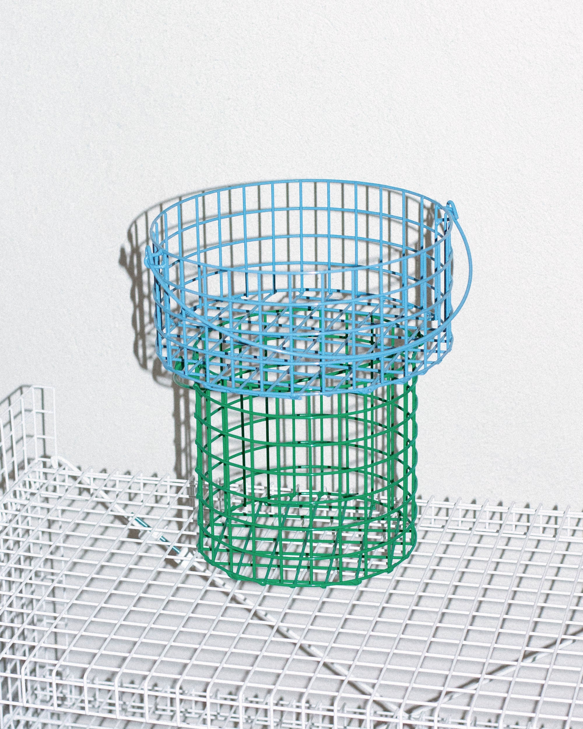 Drátěný koš B - zelený