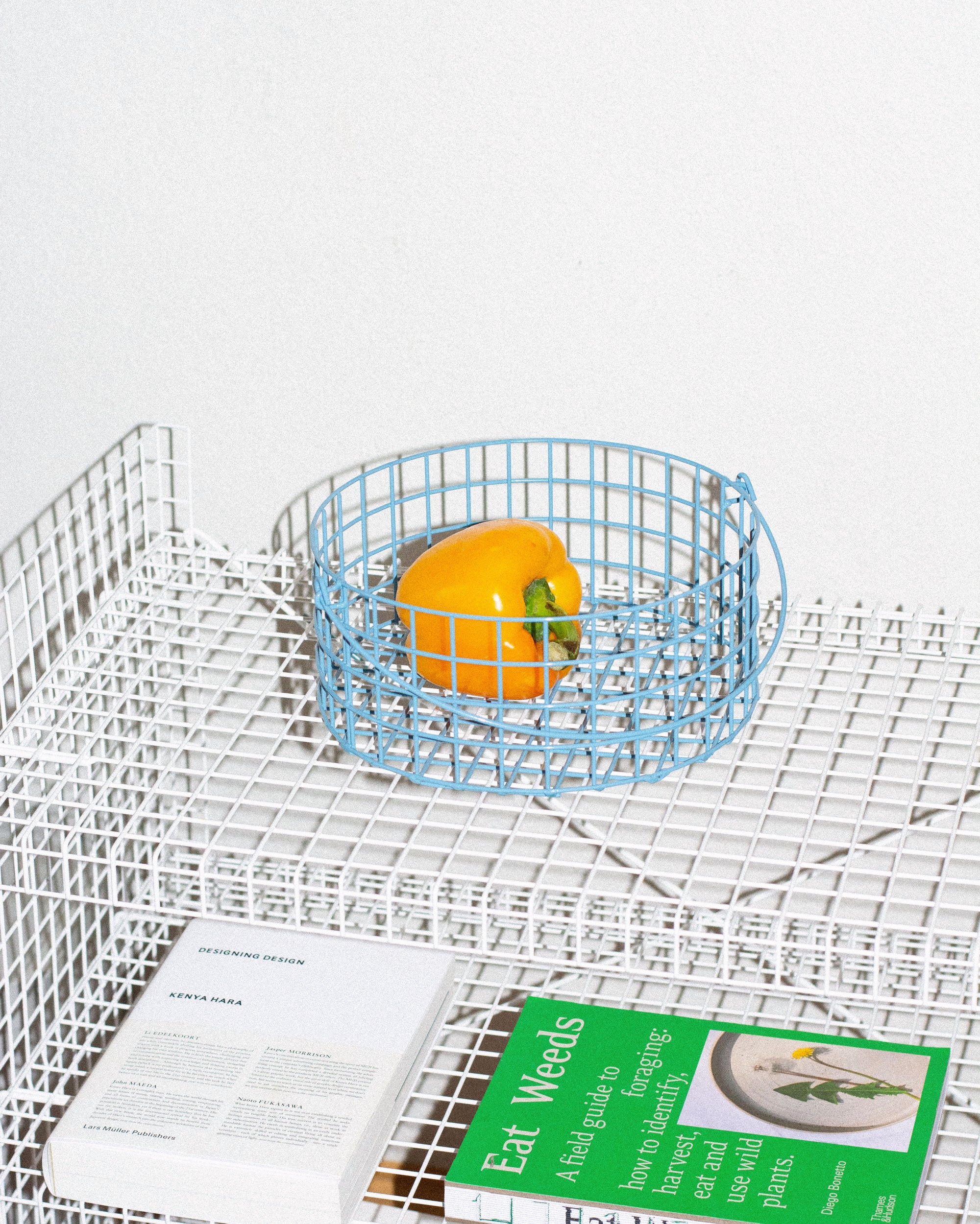 Drátěný koš A - modrý