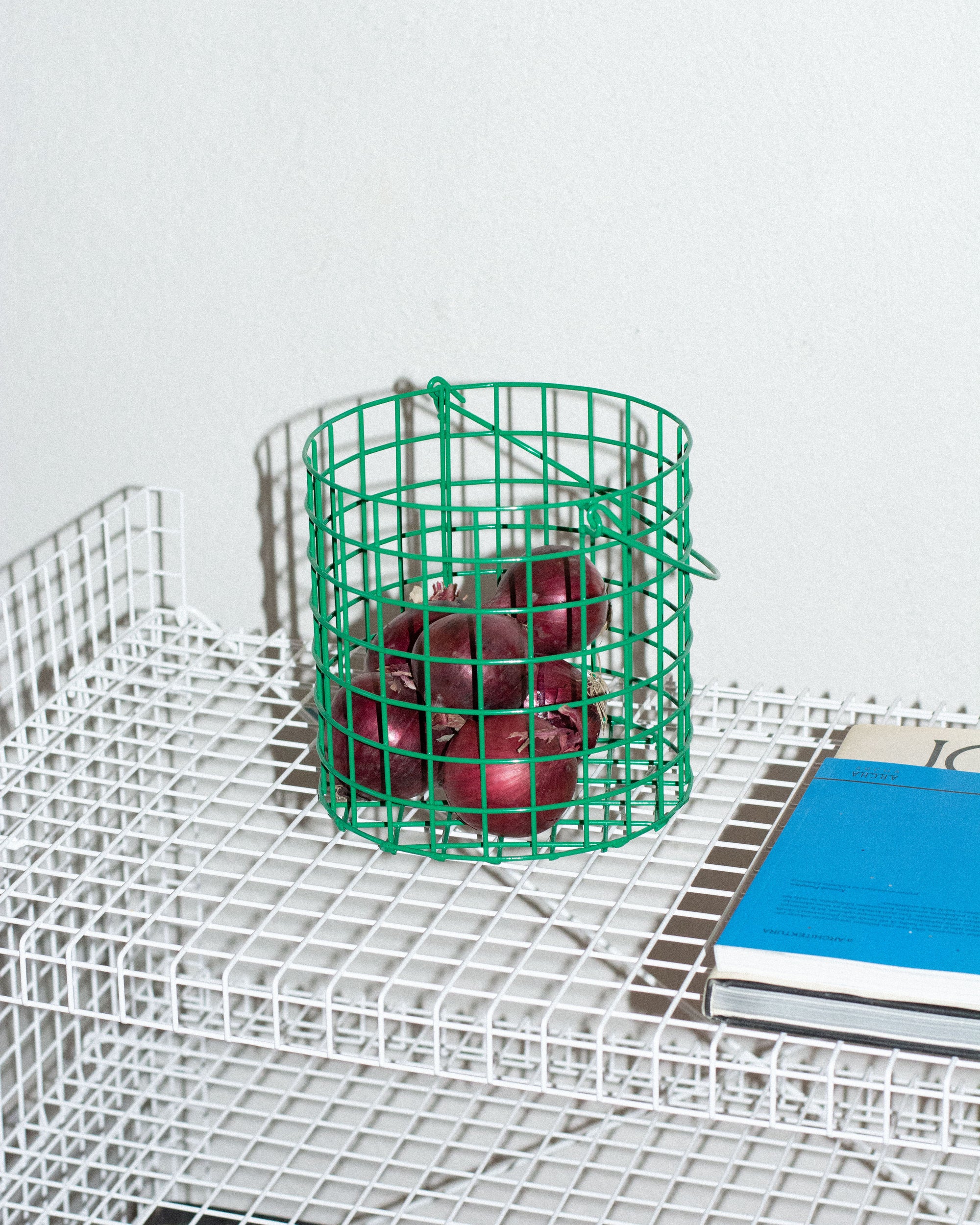 Drátěný koš B - zelený