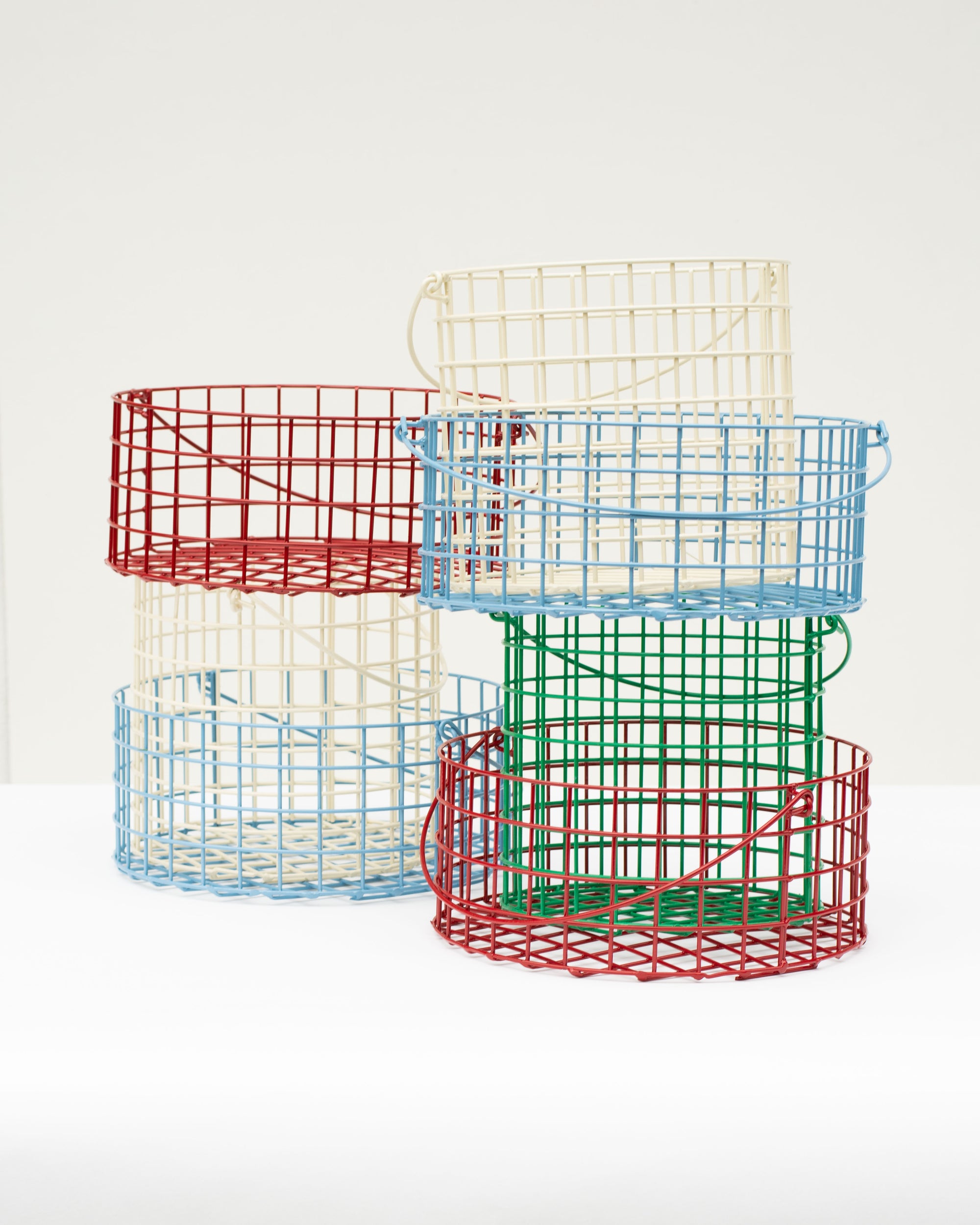 Drátěný koš A - modrý